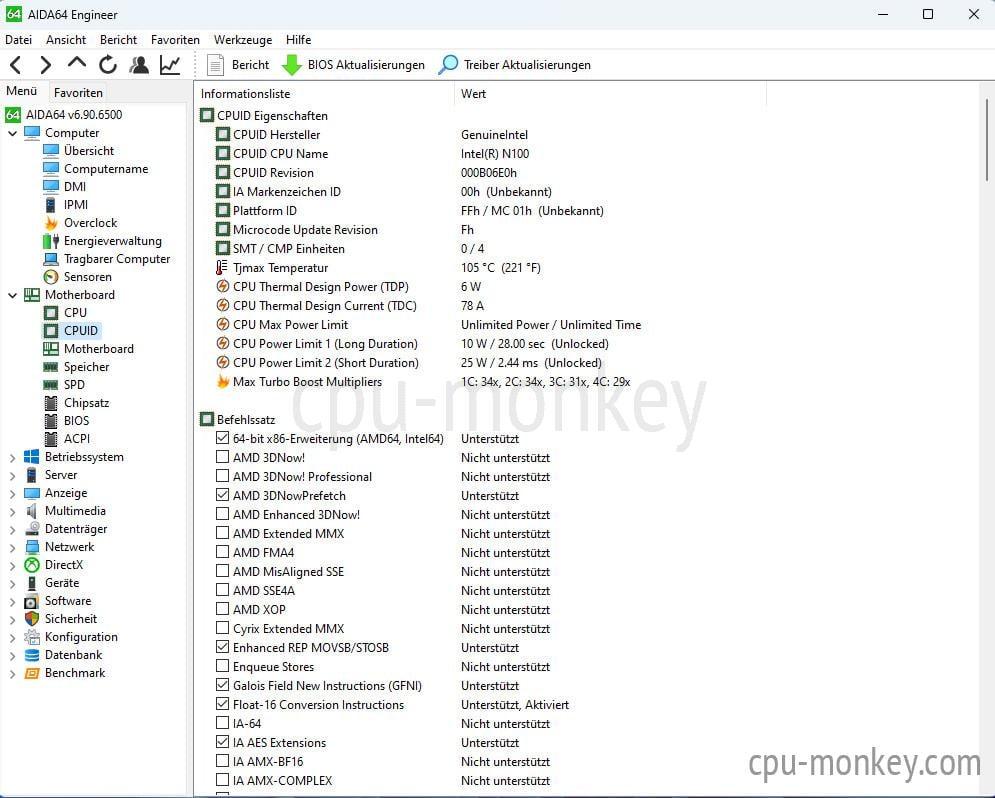 Intel Core N100 @ 2892.92 MHz - CPU-Z VALIDATOR