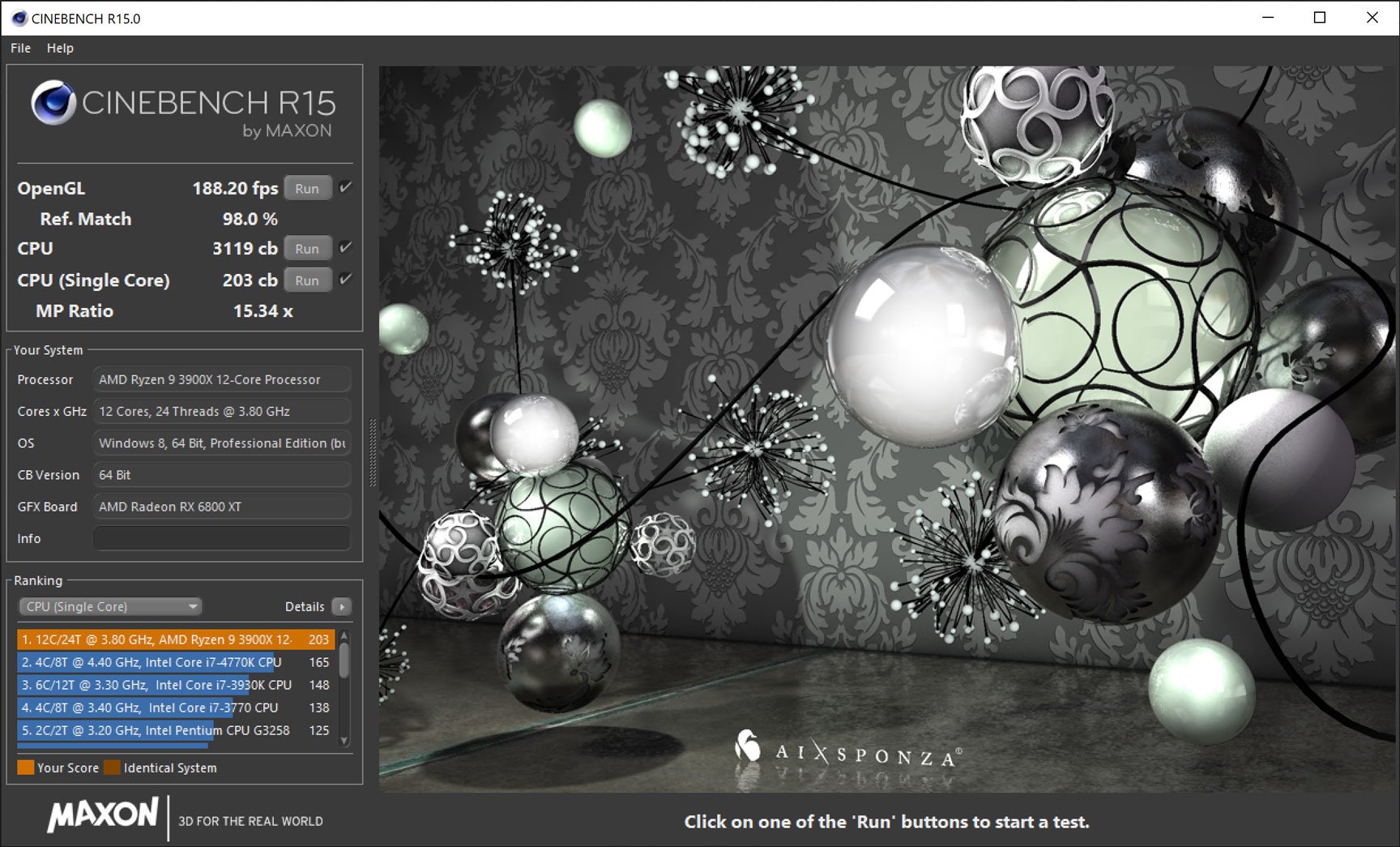 Cinebench R15 (SingleCore) CPU benchmark list
